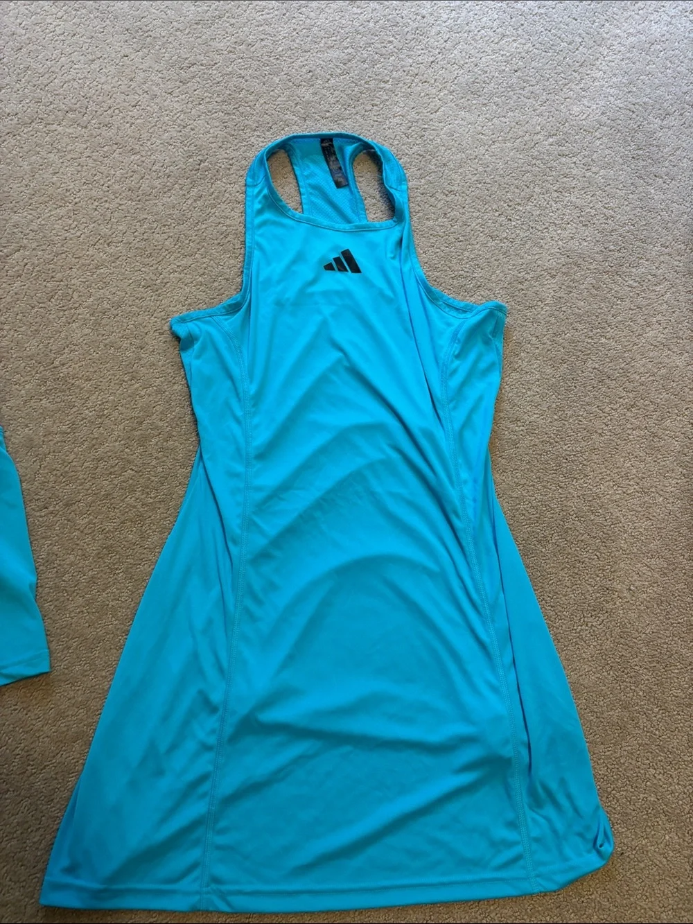 adidas Teal Athletic Tank Dress with Matching Shorts Set - Picture 2 of 5